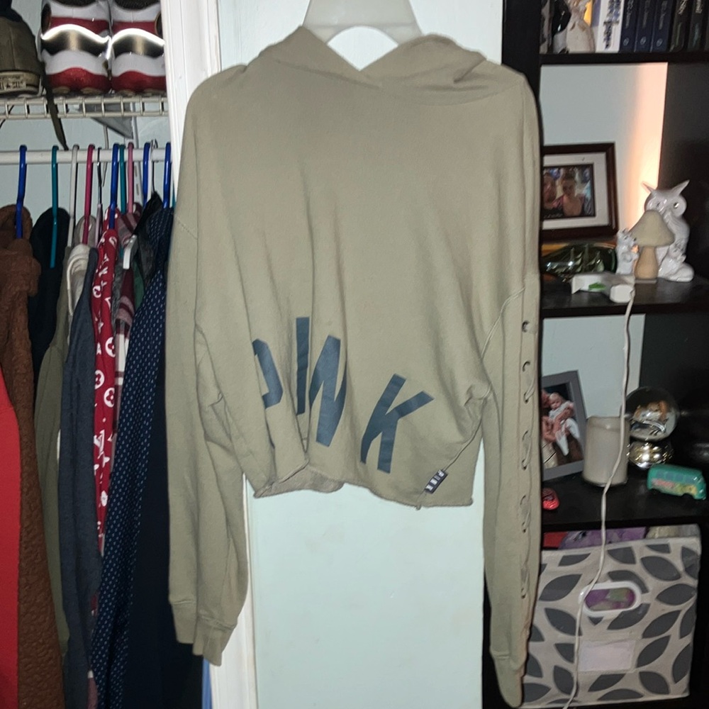 Pink Victoria secret crop top sweatshirt
